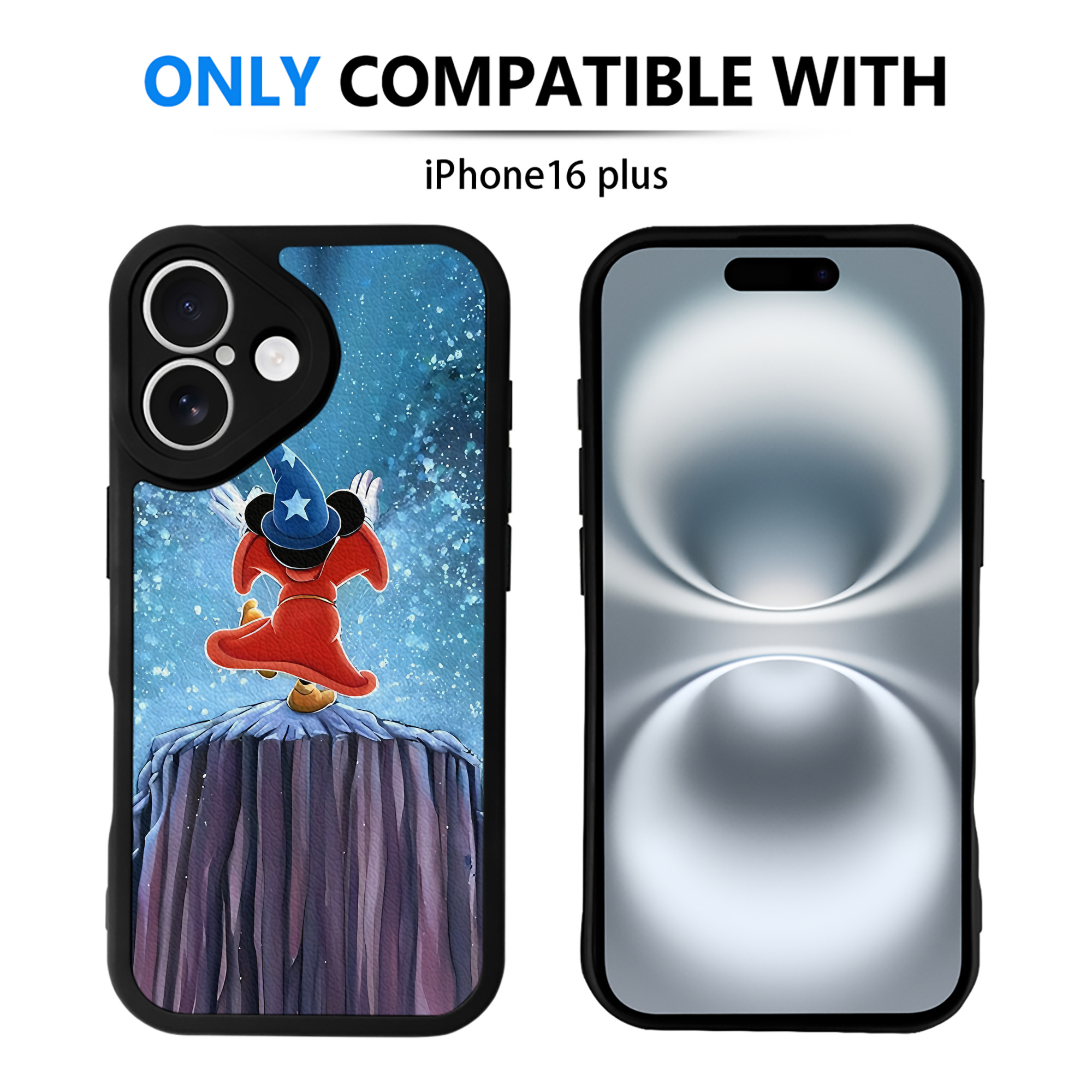 （画像用） ミッキーマウス Mickey Mouse 【iPhone 16シリーズ対応】シリコンスマホケース（レザー調） 材質：シリコン